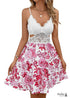 New Hollow Ruffled V-neck Splicing Suspender Dress